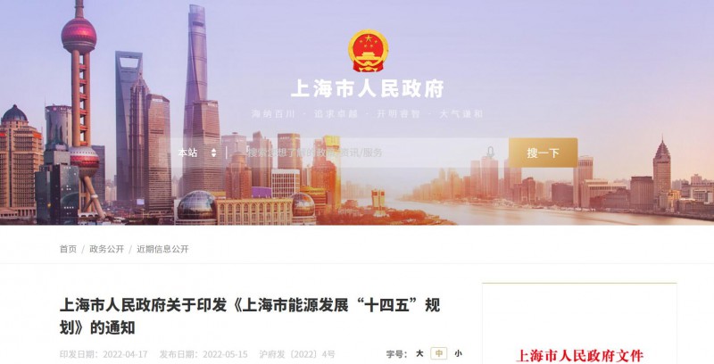 光伏新增2.7GW！上海市印發(fā)能源“十四五”規(guī)劃！