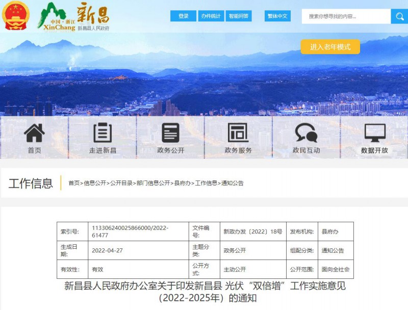 浙江新昌：大力推進(jìn)工商業(yè)建筑屋頂光伏，全縣現(xiàn)有黨政機(jī)關(guān)、事業(yè)單位等公共建筑屋頂實(shí)現(xiàn)100%安裝