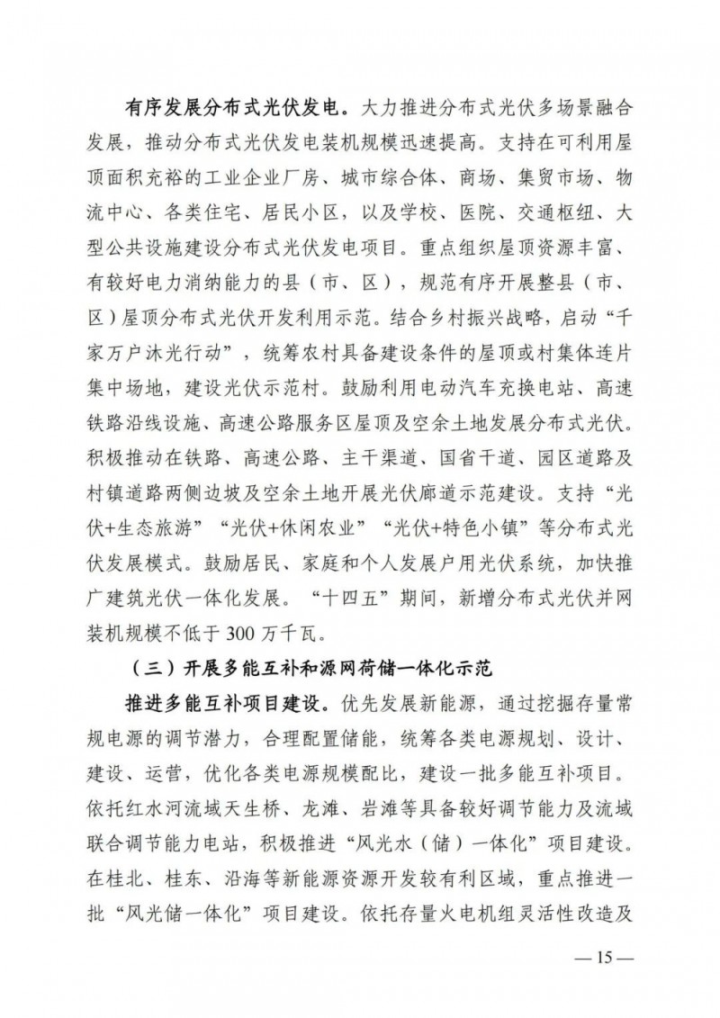 廣西“十四五”規(guī)劃：大力發(fā)展光伏發(fā)電，到2025年新增光伏裝機(jī)15GW！
