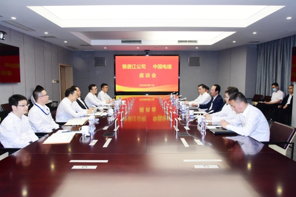 丁焰章與雅礱江公司黨委書記、董事長(zhǎng)祁寧春座談