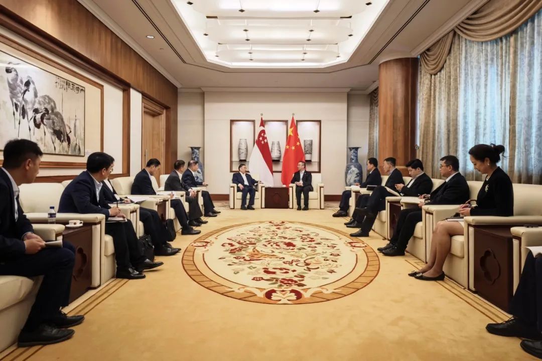 中國能建黨委書記、董事長宋海良與中國駐新加坡大使館臨時代辦朱憬會談