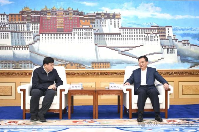 西藏自治區(qū)黨委書記王君正與國家電網(wǎng)公司董事長、黨組書記張智剛座談