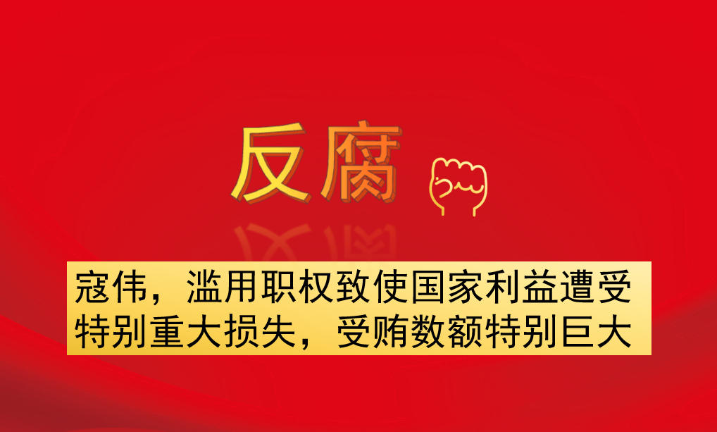 寇偉，濫用職權(quán)致使國(guó)家利益遭受特別重大損失，受賄數(shù)額特別巨大